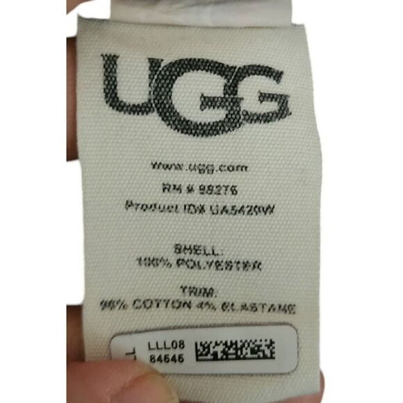 UGG Long Sleeve VNeck Velour Pullover Fuzzy Top Womens L Purple - Picture 5 of 5